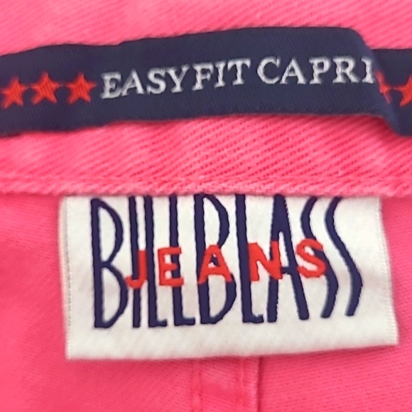 Y2K Pink Denim Capris High Waist Stretch Cotton Size 6 Bill Blass Straight Leg - Picture 5 of 6